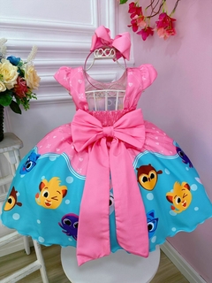 Vestido Infantil Bolofofos Rosa Chiclete Luxo Princesas na internet