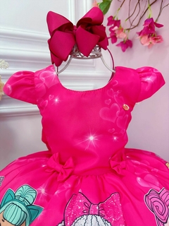 Vestido Infantil Pink Lol com Laço e Strass - comprar online