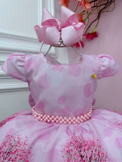Vestido Infantil Peppa no Parque Rosa Luxo Cinto Pérolas - comprar online