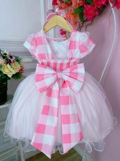 Vestido Infantil Palhacinha Rosa Com Pompons Coloridos - loja online