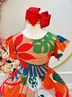 Vestido Infantil Primavera Verão Florido Colorido Luxo - comprar online