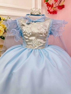 Vestido Infantil Princesas Frozen Elsa e Anna Com Capa - comprar online