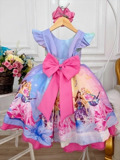 Vestido Infantil Princesa Festa da Barbie Colorido na internet