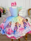 Vestido Infantil Princesa Festa da Barbie Colorido