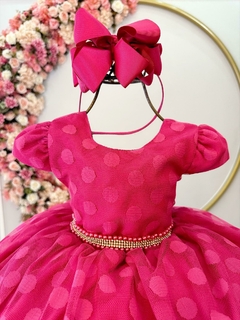 Vestido Infantil Pink Tule com Bolinhas - comprar online