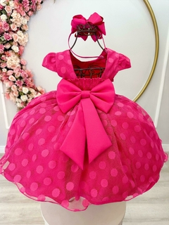 Vestido Infantil Pink Tule com Bolinhas na internet