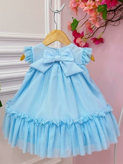 Vestido Infantil Bebê Azul Jardim Encantado Luxo na internet