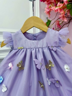 Vestido Infantil Bebê Lilás Jardim Encantado Luxo - comprar online