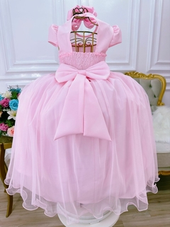 Vestido Infantil Longo Rosa Busto com Pérolas na internet