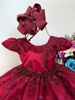 Vestido Infantil Festa Realeza Marsala Casamento - comprar online