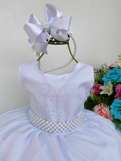 Vestido Infantil Branco para Festas Daminhas Batizados Dama de Honra Casamento - comprar online