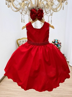Vestido Infantil de Festa Vermelho Strass - Gilerá Fashion