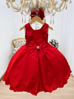 Vestido Infantil de Festa Vermelho Strass - loja online
