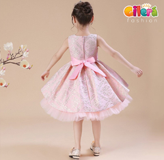 Vestido Infantil Importado de Luxo para Festa Bordado Rose - comprar online