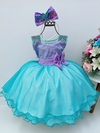 Vestido Infantil Sereia Ariel Com Glitter