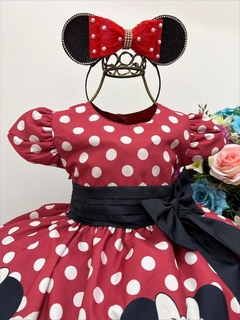 Vestido Infantil de Festa Fantasia Minnie Vermelho Floral - comprar online