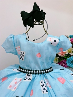 Vestido Infantil Azul Alice no País das Maravilhas Pérolas - comprar online