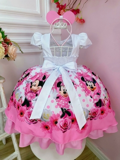 Vestido Infantil Minnie Rosa Bolinhas Pérolas na internet