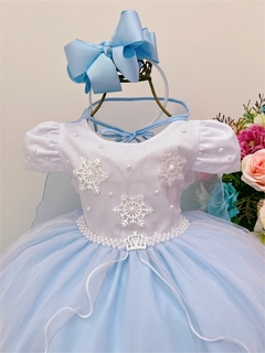 Vestido Infantil Frozen com Capa e Pérolas - comprar online