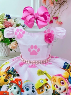Vestido Infantil Rosa Patrulha Canina - comprar online