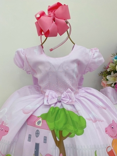 Vestido Infantil Peppa Pig Rosa Strass Luxo - comprar online