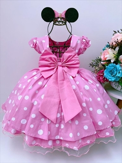 Vestido Infantil Fantasia Luxo Minnie Rosa na internet