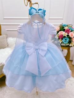 Vestido Infantil Frozen com Capa e Pérolas - loja online