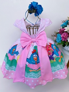 Vestido Infantil Galinha Pintadinha Rosa Luxo Princesas na internet