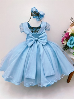 Vestido Infantil Frozen Com Capa Festas de Princesas Luxo - loja online