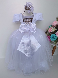 Vestido Infantil Longo Branco Damas Luxo Brilho Festa Casamento na internet