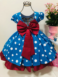 Vestido Infantil Galinha Pintadinha Azul com Bolinhas Brancas na internet