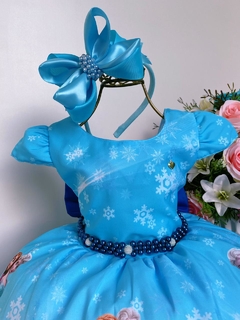 Vestido Infantil Festa Frozen Princesa Gelo Olaf Luxo Pérolas - comprar online