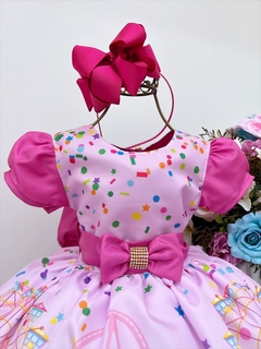 Vestido Infantil Festa Circo Rosa Doces Luxo Festa Aniversário - loja online