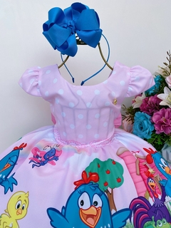 Vestido Infantil Galinha Pintadinha Rosa Luxo Princesas - comprar online