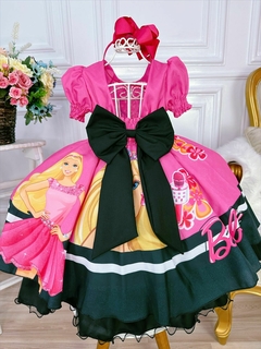 Vestido Infantil Princesa Barbie Rosa Chiclete na internet