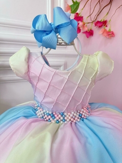Vestido Infantil Festa Chuva de Amor Colorido Circo Cinto Pérolas - comprar online