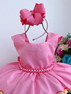 Vestido Infantil Festa Magali Rosa Claro Flores Luxo - comprar online