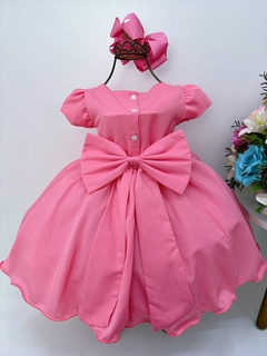 Vestido Infantil Goiaba com Aplique de Flores Princesas na internet