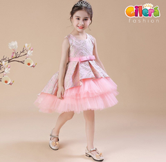 Vestido Infantil Importado de Luxo para Festa Bordado Rose - Gilerá Fashion