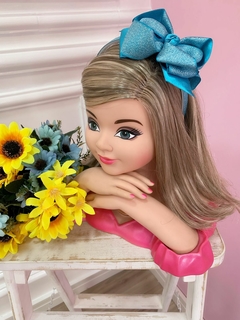 Tiara Infantil Azul Tiffany Nó Lurex Glitter - comprar online