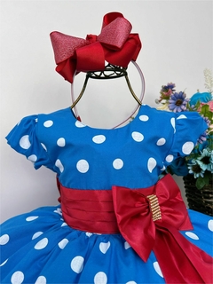 Vestido Infantil Galinha Pintadinha Azul com Bolinhas Brancas - comprar online