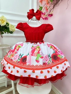 Vestido Infantil Vermelho Moranguinho