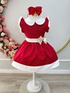 Vestido Infantil Vermelho Gola Gôde Luxo