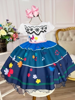 Vestido Infantil Festa Mirabel Encanto Com Cinto De Pérolas