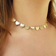 CHOCKER CORAÇÃO DOURADO