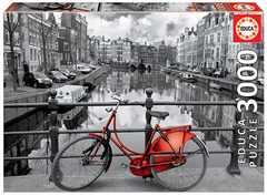 16018 Rompecabezas Puzzle Educa 3000 Piezas Amsterdam Bicicleta Roja