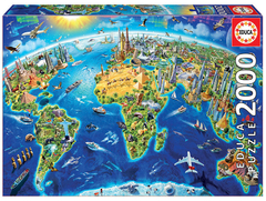 17129 Rompecabezas Puzzle Educa 2000 Piezas Símbolos Del Mundo