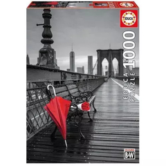 17691 Rompecabezas Puzzle Educa 1000 Pzas Paraguas rojo, Puente de Brooklyn