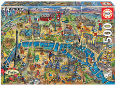 18452 Rompecabezas Puzzle Educa 500 Piezas Mapa de Paris "SOBRE PEDIDO"