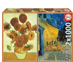 18491 2 Rompecabezas Puzzle Educa 1000 Piezas Los Girasoles Y Café Terraza Van Gogh